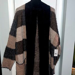 Black Tape Plus Trendy Open-Front Eyelash Cardigan Size 3x